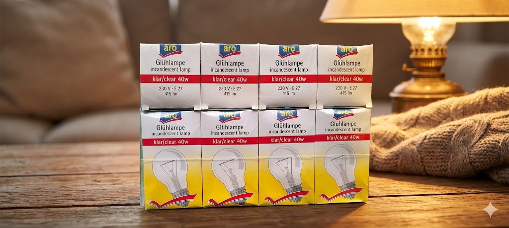 Aro 8x Glühlampe 40W 230V klar E27 Lampe Beleuchtung Set