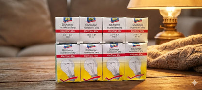 Aro 8x Glühlampe 40W 230V klar E27 Lampe Beleuchtung Set
