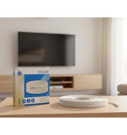 Schwaiger KOX 810 Koaxial Installationskabel 10 Meter, 110dB, 7mm, 3x Shielded