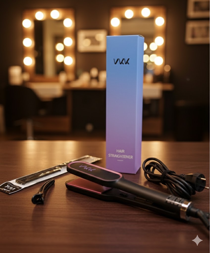 VKK Haarglätter Bürste Glättbürste 25s Schnell Aufheizend 5 Temp