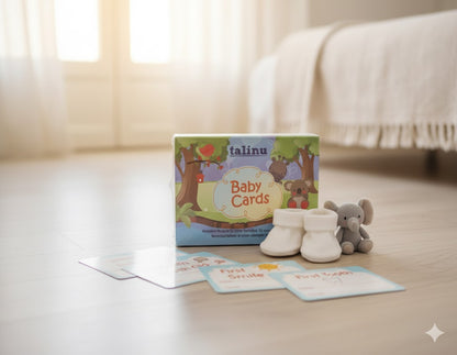 TALINU Baby Meilensteinkarten, 35 liebevoll gestaltete Baby Erinnerungskarten