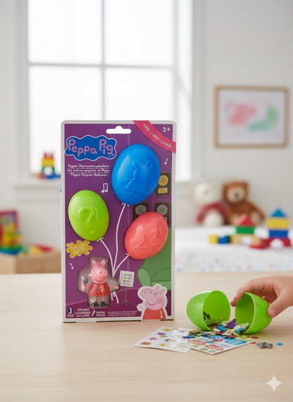 Peppa Pig Überraschungsballons - 1 Spielfigur und 3 Ballons Serie 1 - Picknick