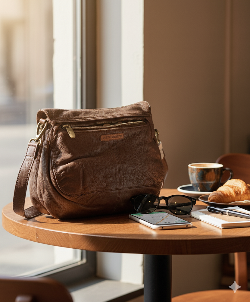 Desiderius Aemilia Brown Handtasche, NP: 70€, Echtleder, Hochwertig, Modern