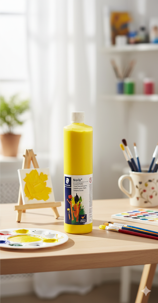 Staedtler Noris Schulmalfarbe 500ml Gelb, Malen, Basteln, Kreativität