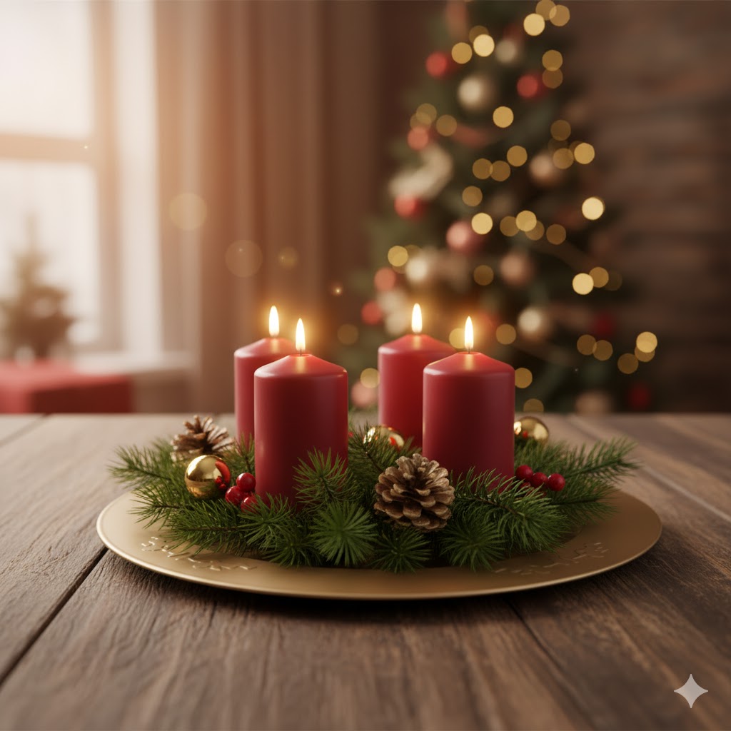 Casa Deco Advent Metallteller 39cm Dekoration Adventsteller Deko