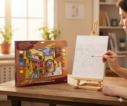 Malen nach Zahlen, Italienische Altstadt, Bilder, Farben, Basteln