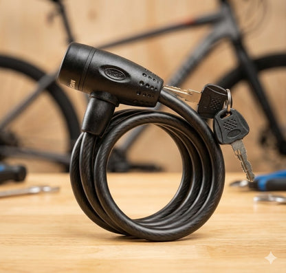 Bikemate Fahrrad-Spiralkabelschloss – Sicher & Flexibel, Diebstahlschutz
