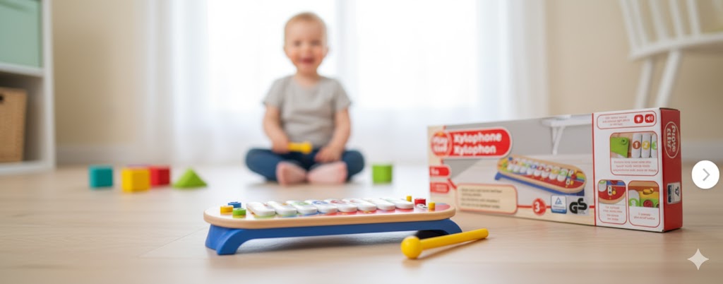 Playtive Xylophon Echtholz/Kunststoff Kinder Spielzeug Musikinstrument