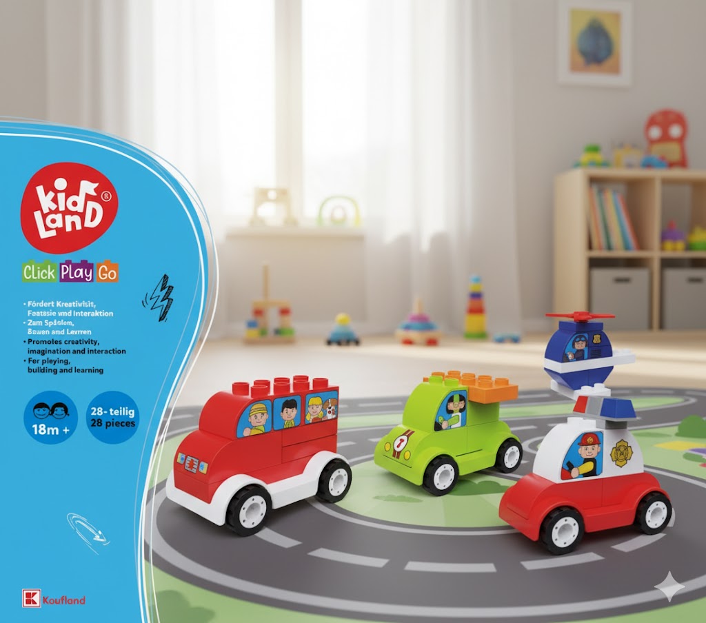 KidLand 4er Fahrzeug-Set, Click Play Go