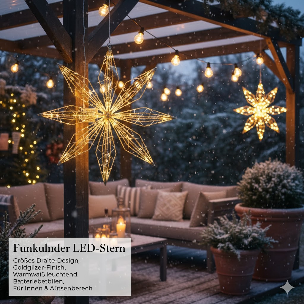 LED-Stern Shine 50 cm – 40 LEDs, leuchtende Weihnachts-Hängedeko
