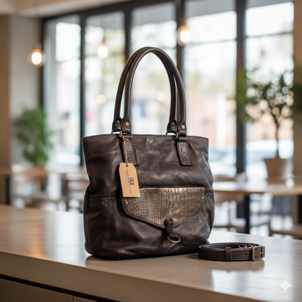 Desiderius Mons Adriana Dark Brown Handtasche, Frauentasche, Leder, UVP: 279€