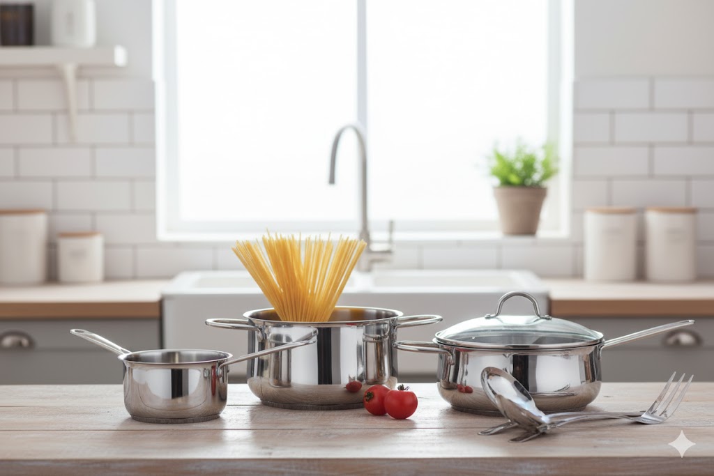 Inoxriv 7-tlg. Kochtopfset Italien Hochwertig Silber Kochen Topfset ✅