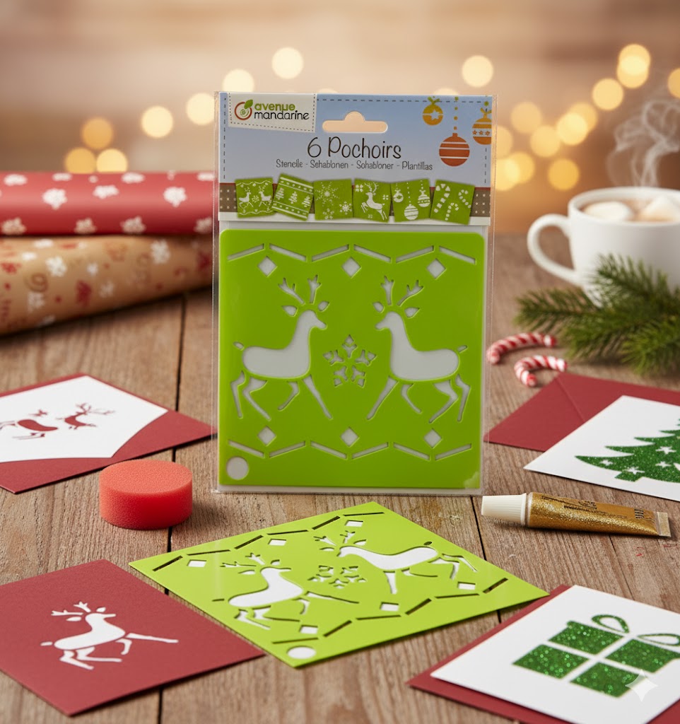 Avenue Mandarine Set mit 6 Schablonen Weihnachten