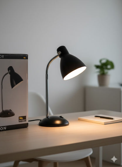 Brilliant Allison Schreib Tisch Arbeits Lese Leuchte Lampe verstellbar schwarz