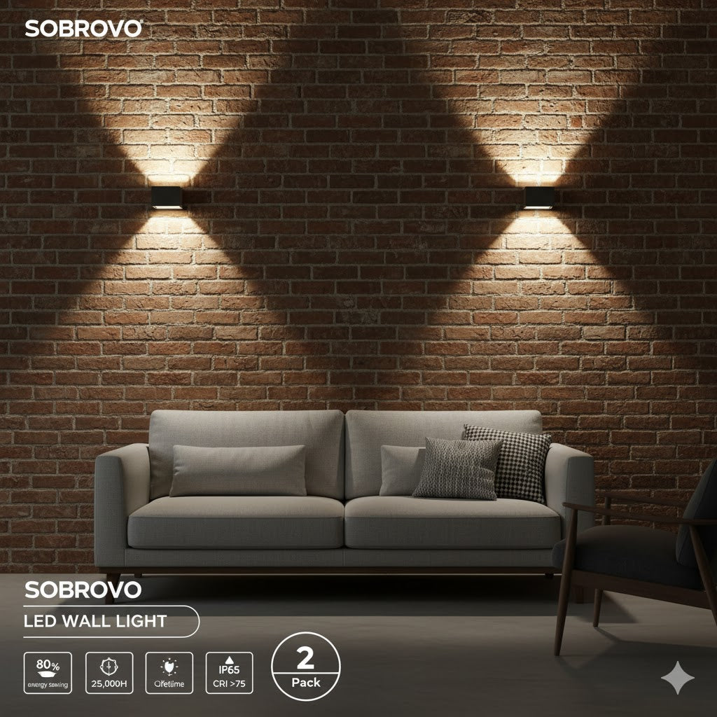 Sobrovo LED Wandlampe, 2er Set