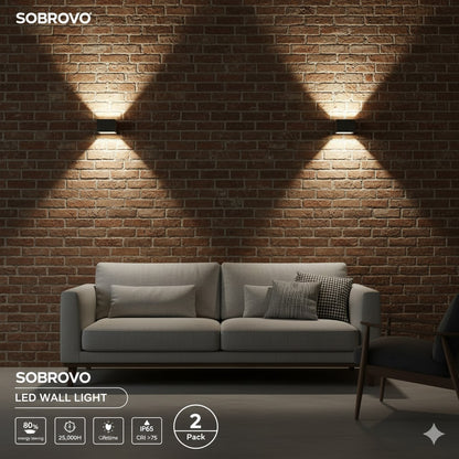 Sobrovo LED Wandlampe, 2er Set