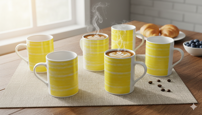 Arte Viva 6 Kaffeetassen Allegra Moda Gelb