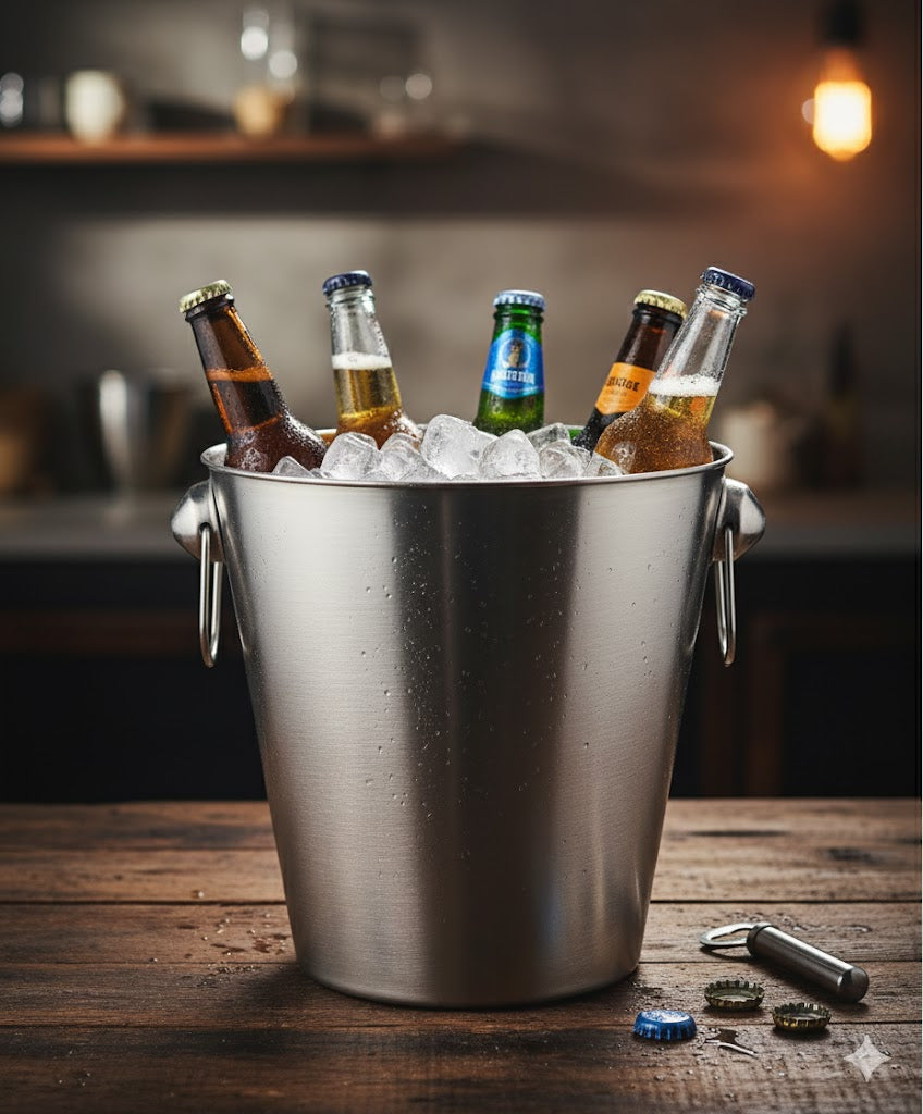 Wein- & Sektkühler Silber Hochwertig Eiseimer Flaschenkühler Bar Zubehör