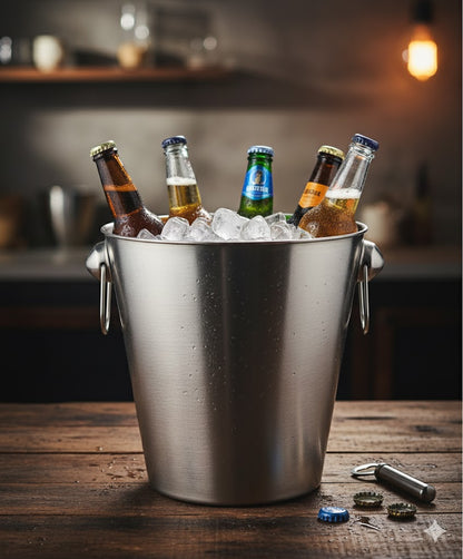 Wein- & Sektkühler Silber Hochwertig Eiseimer Flaschenkühler Bar Zubehör