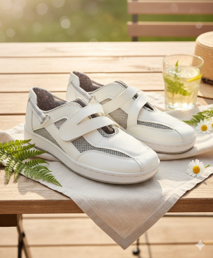 Freyling Damen Sneaker Weiß Gr. 38 | Sportliche Halbschuhe, Klettverschluss