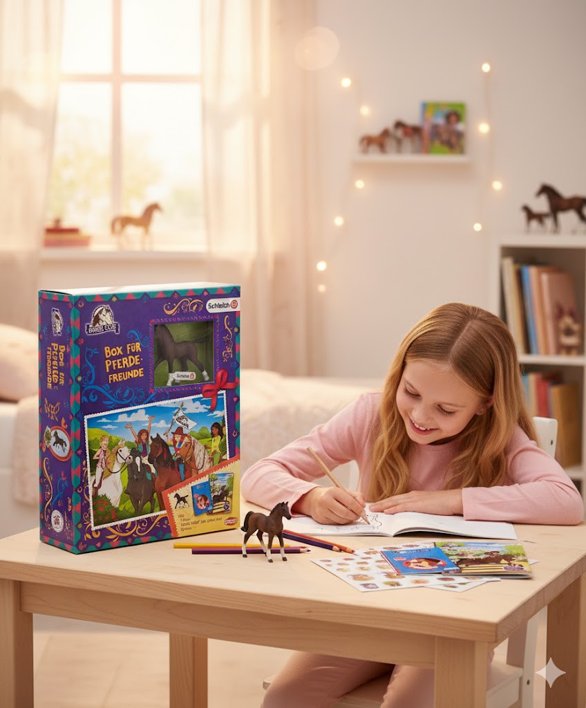 Schleich Horse Club Box für Pferdefreunde, Lesen, Spielen Pferde, Set