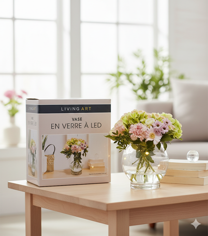 Living Art LED-Vase Rund, 18 cm hoch