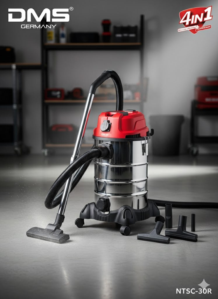 DMS 4in1 Industriestaubsauger NTSC-30R – Nass- & Trockensauger Profi ✅