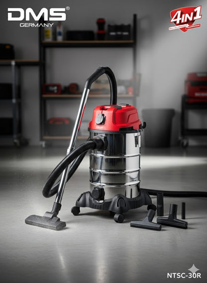 DMS 4in1 Industriestaubsauger NTSC-30R – Nass- & Trockensauger Profi ✅