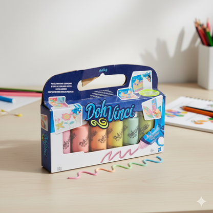 6 x Hasbro Doh Vinci Pastellfarben Nachfüllpack,Malen,Basteln ab 6 Jahre OVP neu