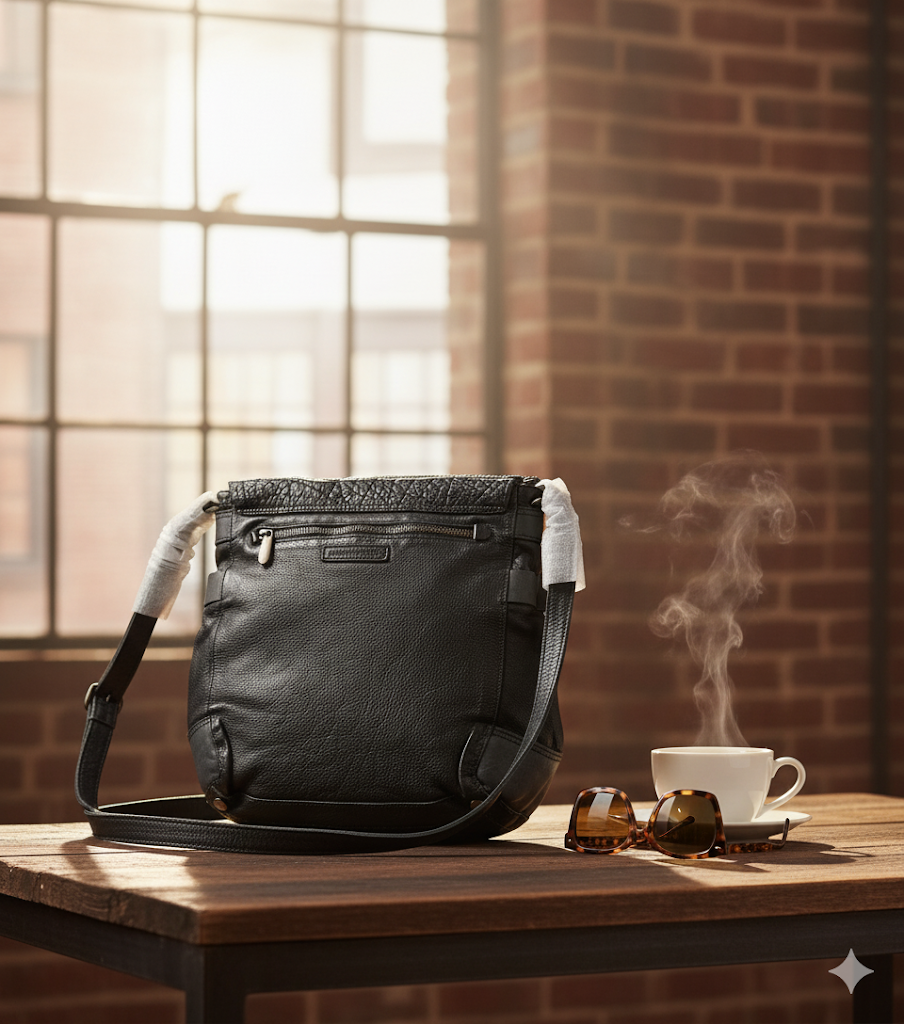 Desiderius Basic Cypress Schwarz Handtasche, Männertasche, Echtleder, UVP: 120€