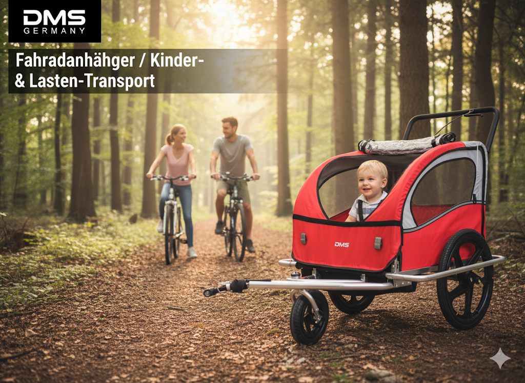 Fahrradanhänger – 2in1 – Kinderanhänger – Fahrrad – Jogger – DMS FH-02R