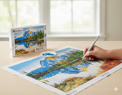 Diamond Painting Schneeberge 50x40 cm Malen nach Zahlen Stickerei Set