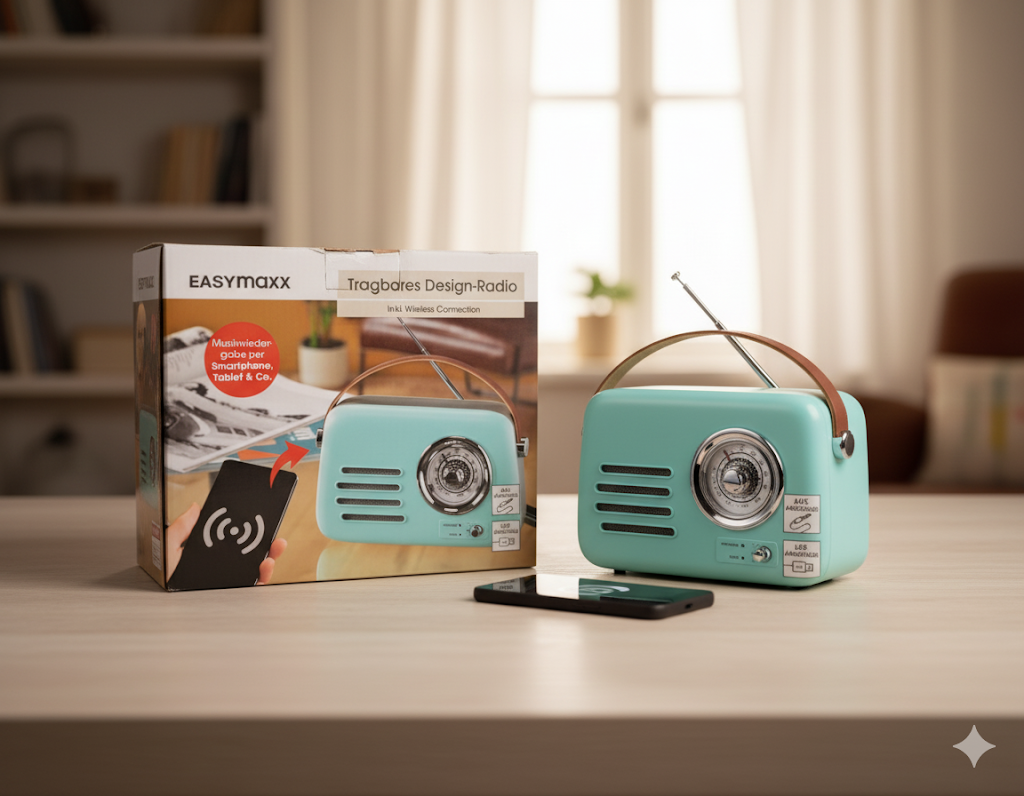 Easymaxx, Tragbares Design-Radio inkl. Wireless Connection