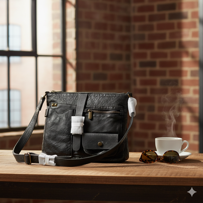 Desiderius Basic Hortus Schwarz Männer-Handtasche, Leder, UVP: 120€