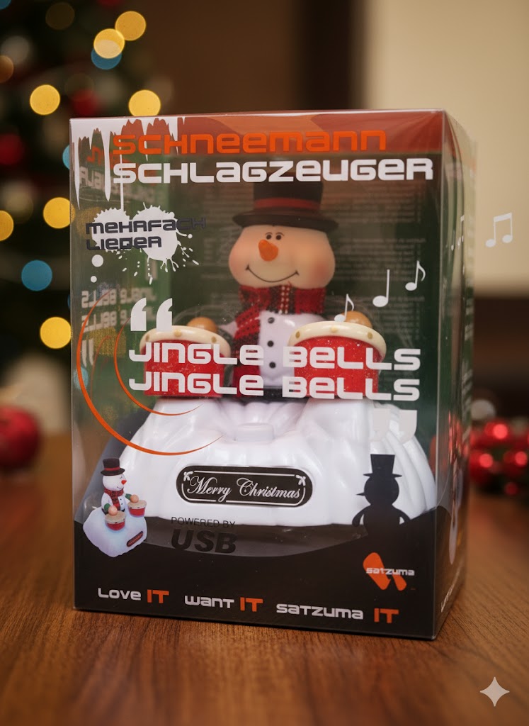 Satzuma USB Schneemann Schlagzeuger – Trommelnder Schneemann Deko-Gadget