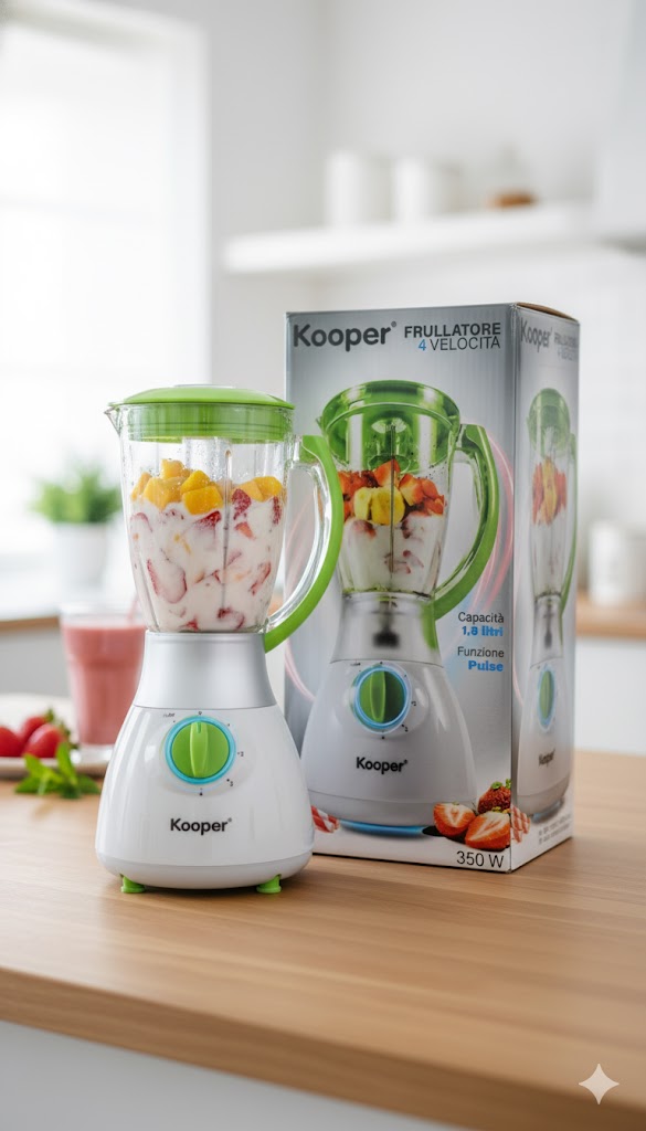 Kooper Elektrischer Mixer, 4 Geschwindigkeiten, Stahl