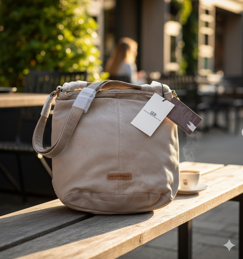 Desiderius Basic Maide Taupe Handtasche, Frauentasche, Leder, UVP: 70€