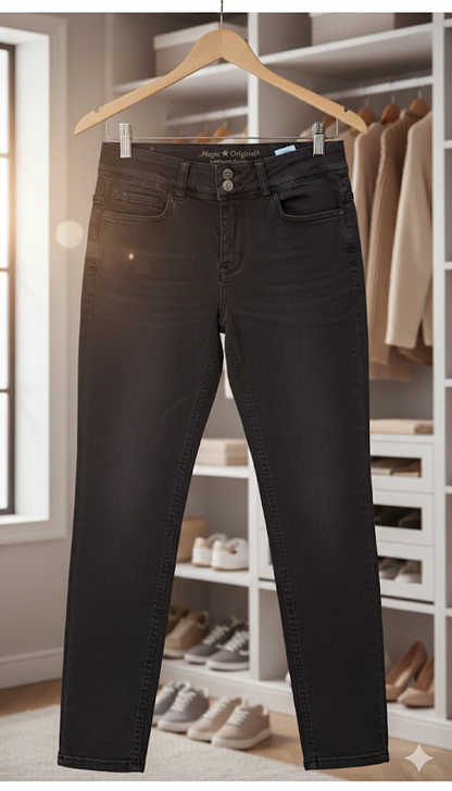 Jeans, knöchellang elastisch figurbetont