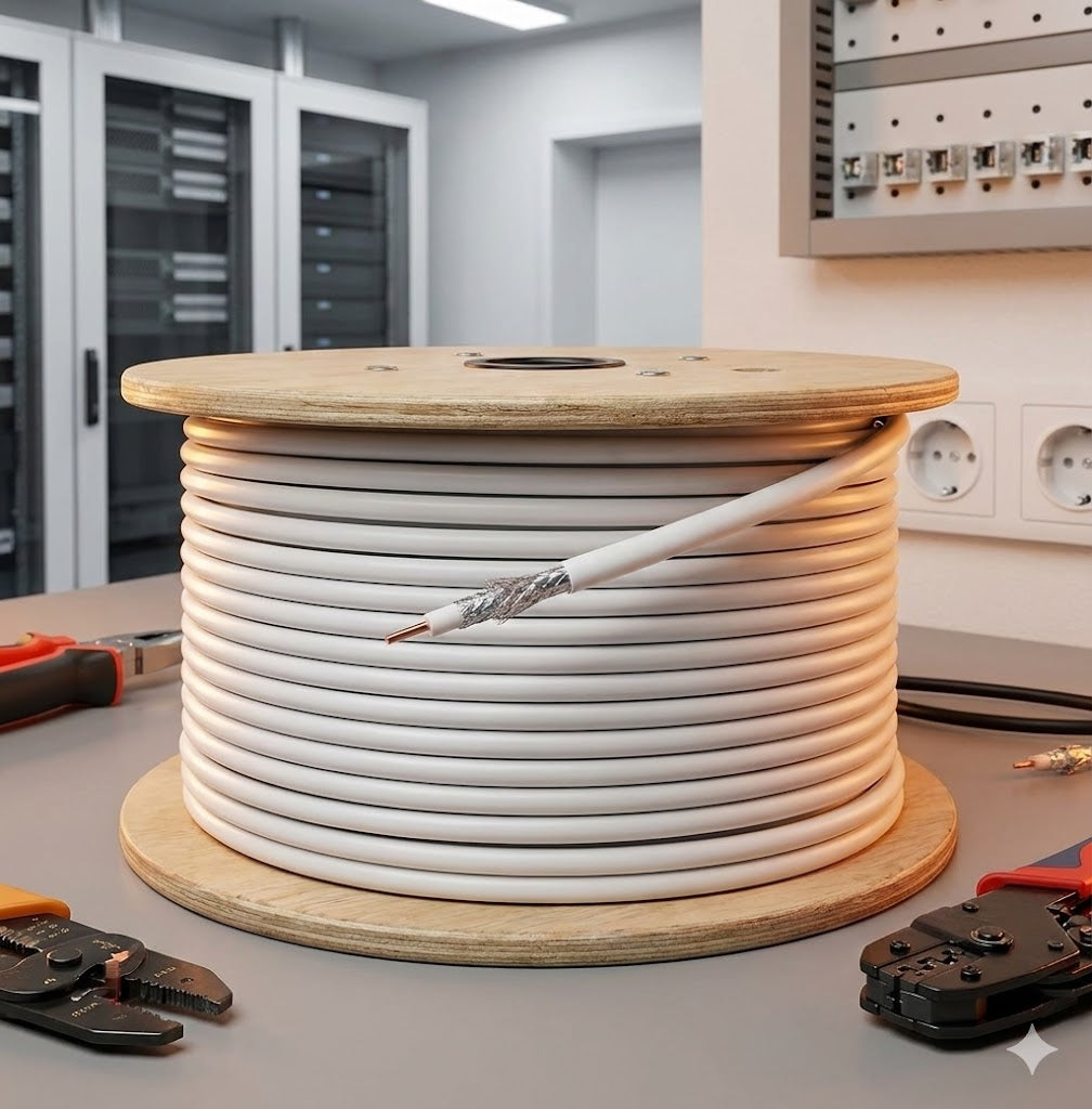 Koaxial Installationskabel, 30 Meter, weiß, 110dB