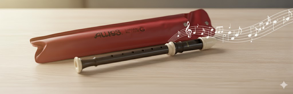 Aulos Sopranflöte 102N G – Blockflöte für Einsteiger + Etui Musikunterricht